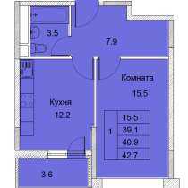 1-к квартира, улица Советская, дом 6, площадь 40,9, этаж 6, в Королёве