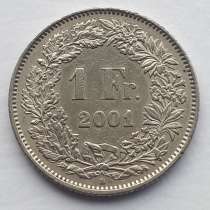 Монета- Швейцария 1 франк, 2001 год, в Кемерове