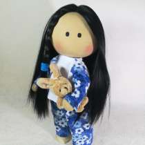 Текстильная игровая кукла с гардеробом 16комплектов одежды, в Краснодаре