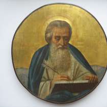 Икона круглая. На золоте. Святой апостол и евангелист Матфей, в Москве