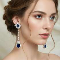 Элегантные серьги с цирконием в 3х цветах, в г.Минск