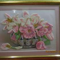 Картина "Жемчужные тюльпаны", вышита бисером, в г.Никополь