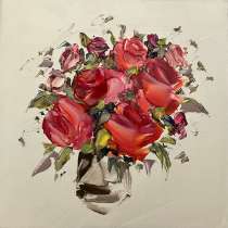 Картина маслом Цветы мастихином, в Москве