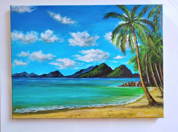 Продам картину "Тропическмй пейзаж", размер 30*40, холст
