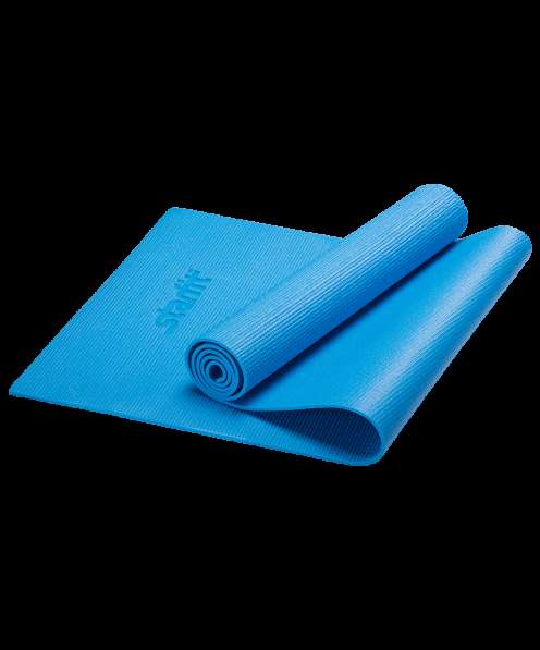 Коврик для йоги FM-101 PVC 173x61x0,8 см, синий в Сочи