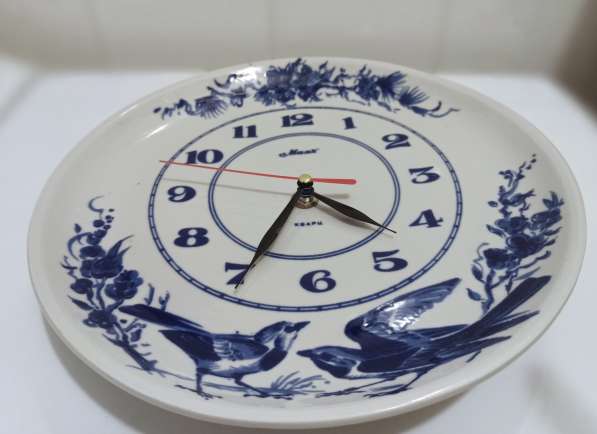 Часы настенные Маяк - тарелка Гжель, из СССР в Москве фото 5