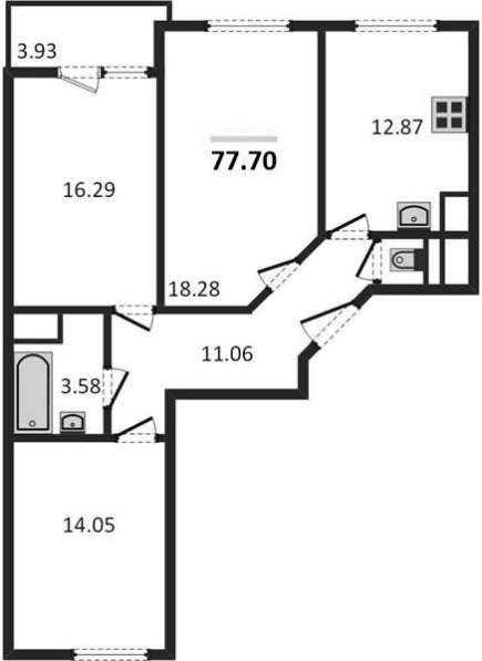 Продам трехкомнатную квартиру в Волгоград.Жилая площадь 77,70 кв.м.Этаж 4.