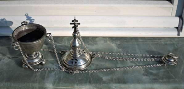 Старинное серебряное кадило большого размера, конец XIX в в Санкт-Петербурге фото 14