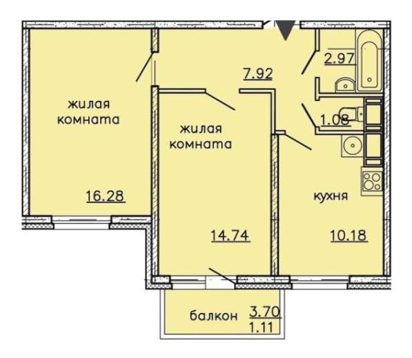 2-комнатная квартира 54 м² в Санкт-Петербурге фото 4