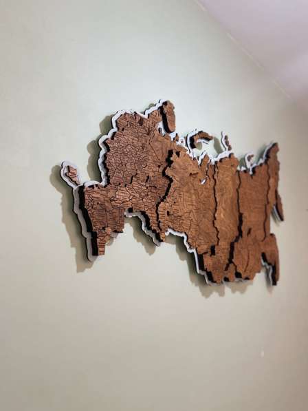 Карта России из дерева на стену