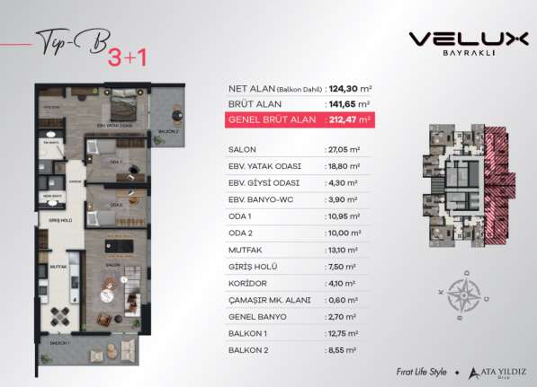 4-к. квартира 212м ² Турция, Бодрум, Измир в фото 7