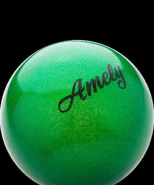 Мяч для художественной гимнастики AGB-103 19 см, зеленый, с насыщенными блестками
