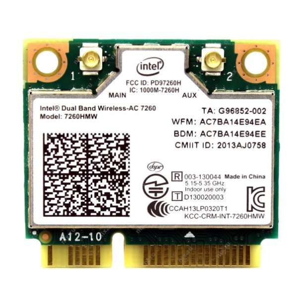 Wifi-BT адаптер PCI 2.4-5Gz Intel скорость 867 Мб