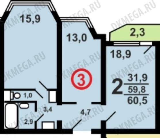 Сдам двухкомнатную квартиру в Красногорске. Жилая площадь 60,50 кв.м. Этаж 17. Есть балкон. в Красногорске фото 9