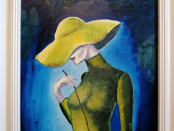 Картина Гортензия (Дама в шляпе) интерьерная живопись, масло в Москве