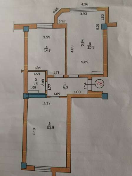 2 комнаты, 68 м², Элитка, 2 этаж, Без ремонта в фото 5