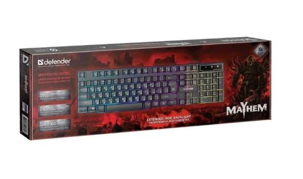 Клавиатура Defender Mayhem RU, RGB подсветка, 19 A в Челябинске фото 6