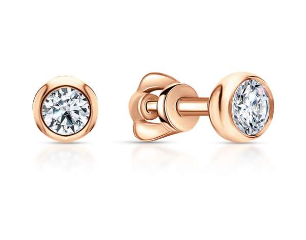 Золотые серьги пусеты с фианитами 375