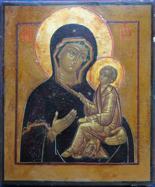 Старинная икона Матери Божией «Тихвинская» в окладе. XVIII в в Санкт-Петербурге фото 6