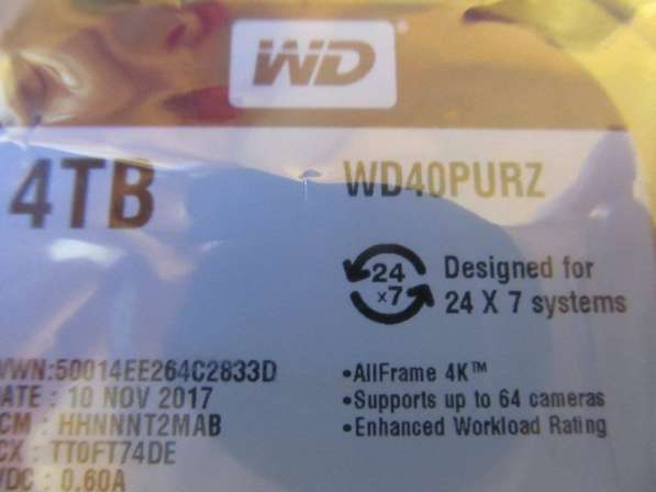 Жёсткий диск WD 4 TB Purple. Новый. Запечатанный! Гарантия в Владивостоке фото 5
