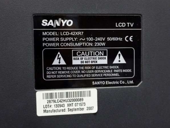 Продается телевизор Sanyo LCD-42ХR7 в фото 4