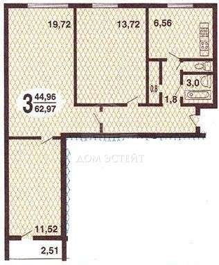 Продам трехкомнатную квартиру в Москве. Этаж 8. Дом панельный. Есть балкон.