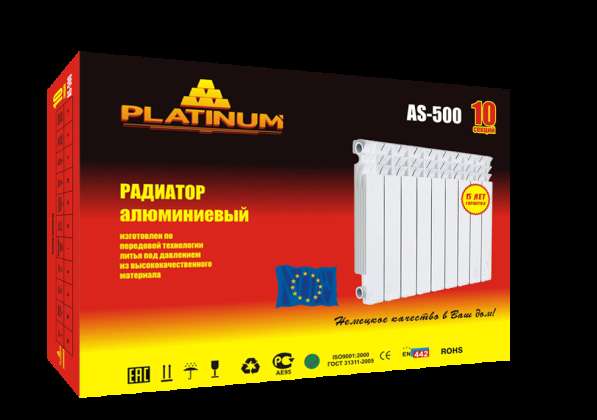 Радиатор отопления алюминиевый Platinum AS-500/10