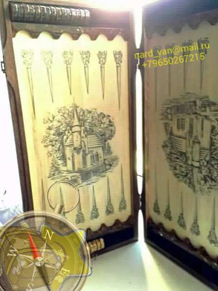 Резные нарды с янтарем в Калининграде фото 3