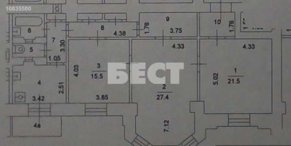 Продам трехкомнатную квартиру в Москве. Жилая площадь 100,10 кв.м. Этаж 5. 