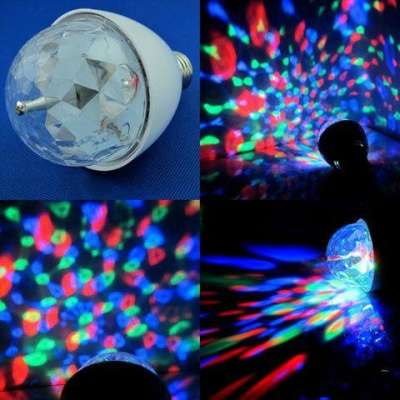 Вращающаяся разноцветная диско лампа LED