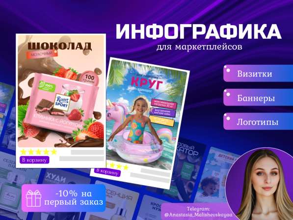 Инфографика для маркетплейсов. Дизайн карточек