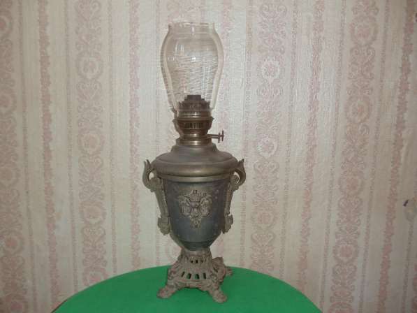 Антикварная керосиновая лампа начало 19 век Германия
