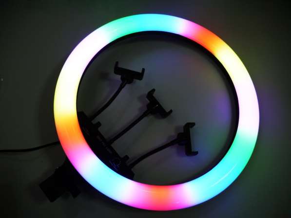 Кольцевая LED лампа RGB MJ18 45см 220V 3 крепл. тел + пульт в фото 7