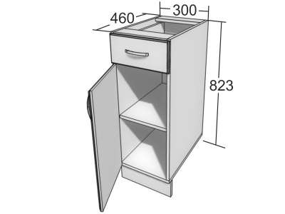 Шкаф с ящиком Шкомб-30 вишня в Новосибирске