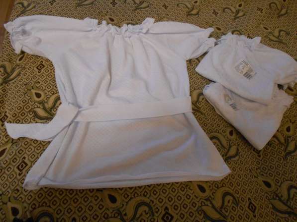 Блузка белая, с коротким рукавом, школа, дет. сад