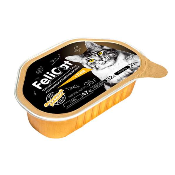 FeliCat Консервы мясные для кошек с уткой, 95 гр