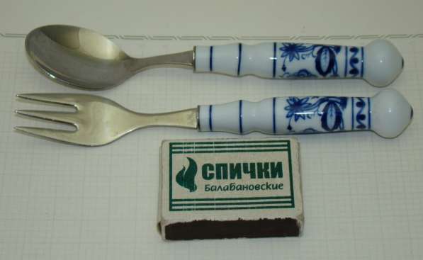 Столовые приборы с фарфоровыми ручками винтажные 10 шт. (Q521) в Москве фото 5