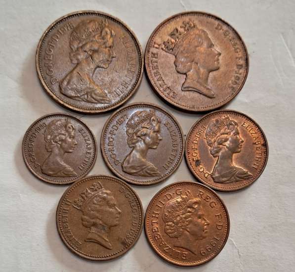 1,2 пенса, пенни. Монеты Англии