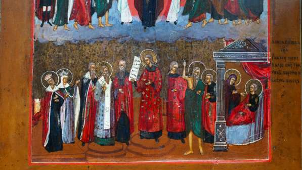 Старинный образ Покрова Пресвятой Богородицы. Россия, Палех в Санкт-Петербурге фото 9