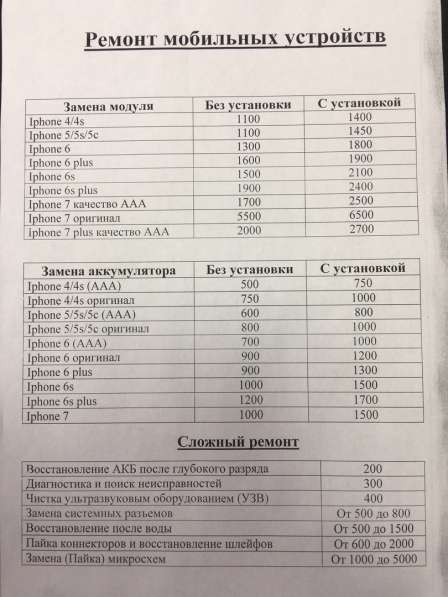 Ремонт телефонов