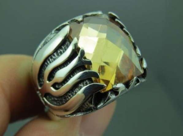Перстень с цитрином серебряный(Турция)