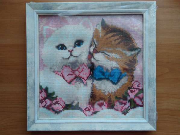 Картина "кот и кошка" (алмазная мозаика)