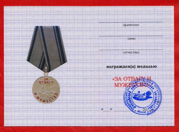 Россия медаль За отвагу и мужество документ в Орле фото 19