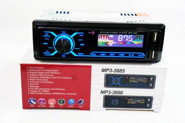 Автомагнитола Pioneer 3885 ISO - 2хUSB, Bluetooth, FM в фото 4