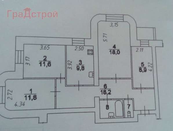 Продам четырехкомнатную квартиру в Вологда.Жилая площадь 83 кв.м.Дом кирпичный.Есть Балкон.