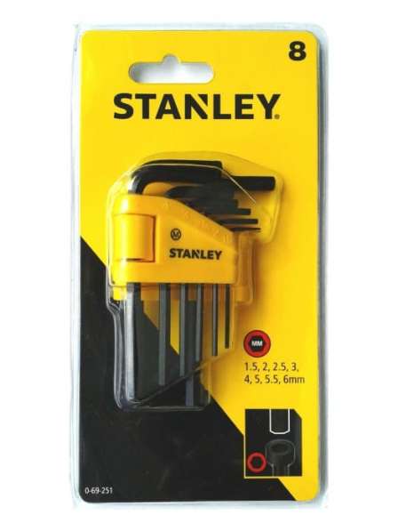 STANLEY Ключи шестигранные набор 8 шт. 1,5-6 мм