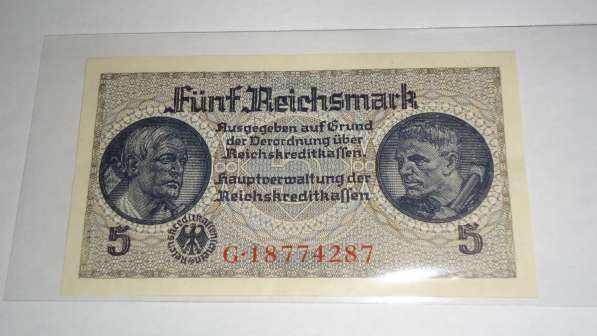 Германия, 5 марок, 1940-45 г., Unc-