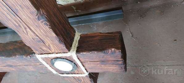 Деревянный светильник ручной работы в стиле лофт\кантри в фото 3