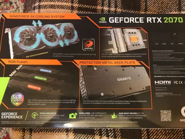 GIGABYTE GeForce RTX 2070 WINDFORCE 8GB GDDR6 Graphic Card ( в Смоленске