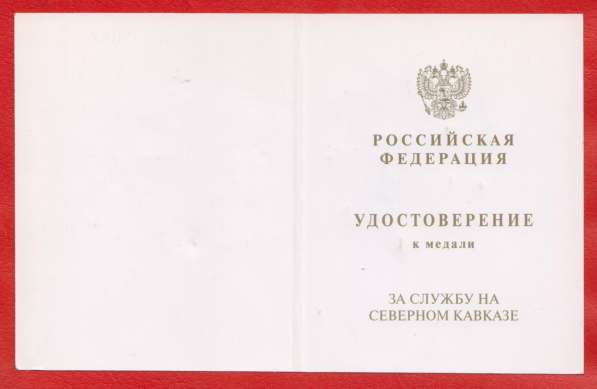 Россия медаль За службу на Северном Кавказе с документом в Орле фото 5